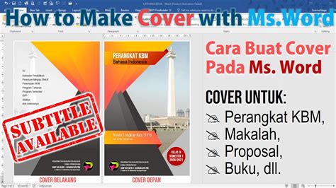 Cara Buat Cover Cantik Menarik Pada Word Cover Perangkat Kbm Cover