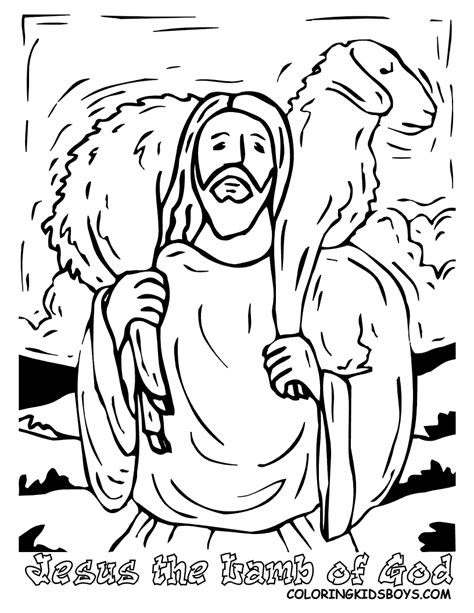 Jesus And Lamb Coloring Page