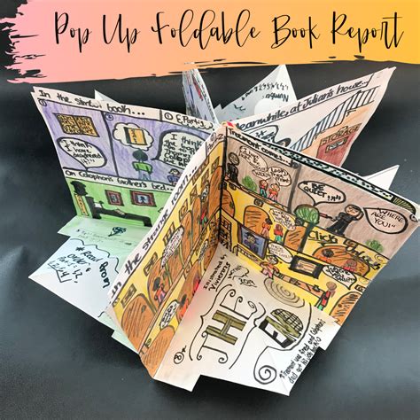Book Report Foldable Project Pop Up Picture Book With Editable Rubrics