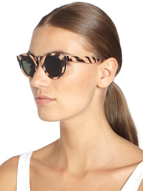 Ralph Lauren Animalprint Round Sunglasses Lyst