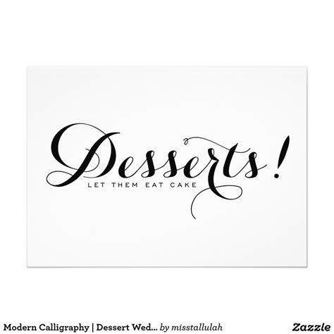 I just want to share the experience of my working process here. Modern Calligraphy | Dessert Wedding Sign Card | Zazzle ...