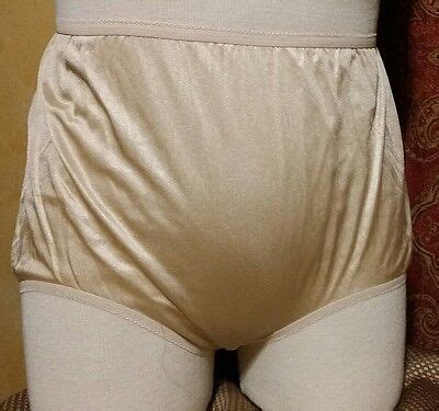 Classic Semi Sheer Underscore Nylon Brief Granny Panty Nude White New Private Ebay