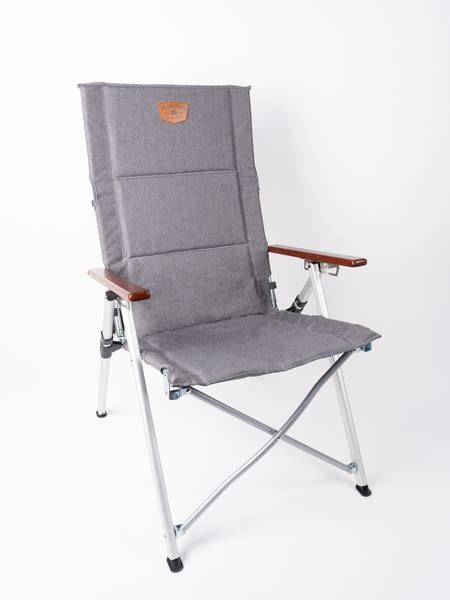 Metal folding chairs are a highly durable seating choice and are great for frequent use, like in office settings. Folding Camping Chair, JOPLIN LUXUS, grey/wood | Camp4 ...