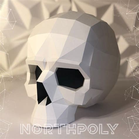 Skull 3d Papercraft Northpoly Pepakura Lowpoly Low Polygon