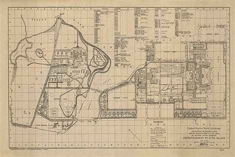 Map Of Us Naval Academy Annapolis Maryland 1924 Vintage Etsy Naval