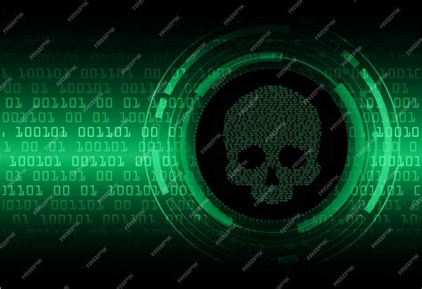 Premium Vector Cyber Hacker Attack Background Skull Vector