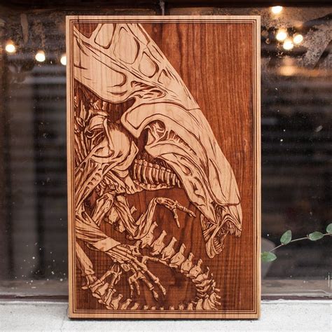 home spacewolf wood engraving laser engraving artwork