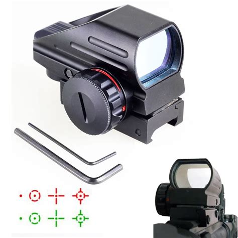 Hunting Tactical Red Green Dot Sight Multi Reticle 4 Reticles Reflex