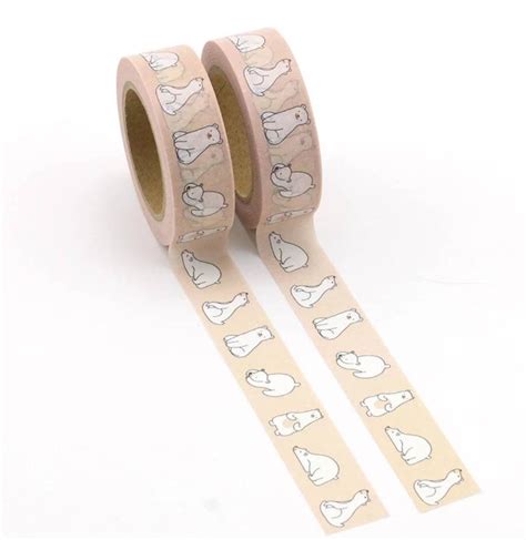 Polar Bear Washi Bear Print Planner Washi Tape T Etsy