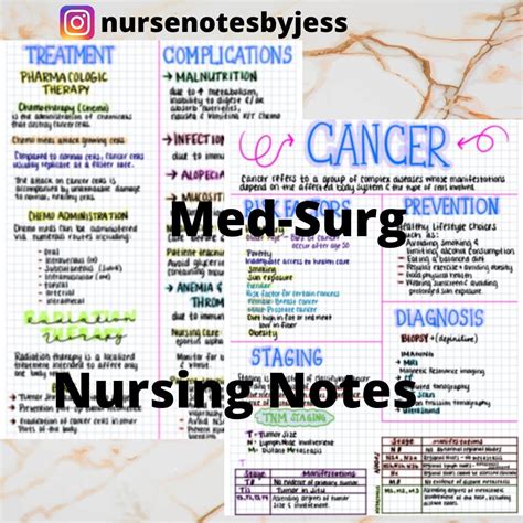 Cancer Nursing School Notes Med Surg Nursing Student Etsy Canada