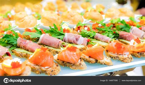 Delicacies And Snacks In The Buffet Seafood A Gala Reception Banquet