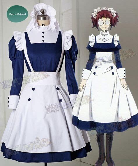 Black Butler Maid Outfit Phantomhive Kuroshitsuji Crinoline Neckwear