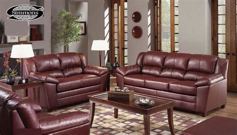 4955 Wine Bonded Leather Sofa And Loveseat Set By Just In Time
