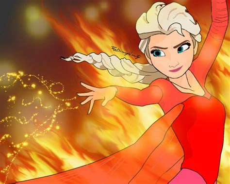 Queen Elsa Fire By Thedisneyvanity On Deviantart