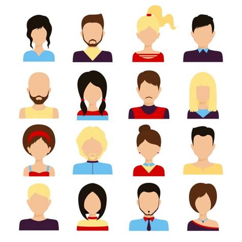 Personas Avatar Rostros Humanos Masculinos Y Femeninos Iconos De Redes