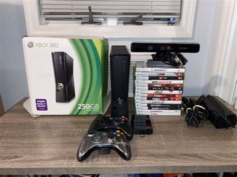 Microsoft Xbox 360 S With Kinect 250gb Glossy Black Console Ntsc For
