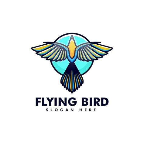 Illustration Logo Vectoriel Oiseau Volant Dans Style Mascotte Simple