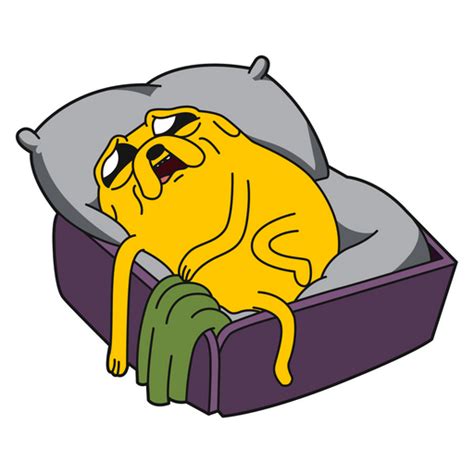 Adventure Time Sad Jake In Bed Sticker Sticker Mania