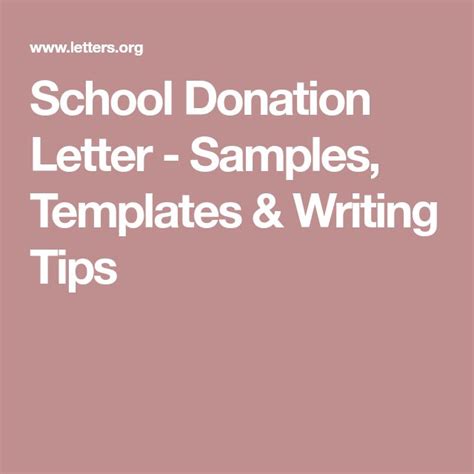 School Donation Letter Samples Templates And Writing Tips Donation