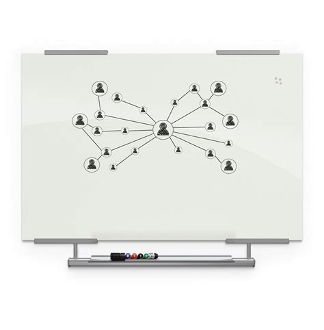 Visionary Magnetic Glass Whiteboard With Exo Tray System Us Markerboard