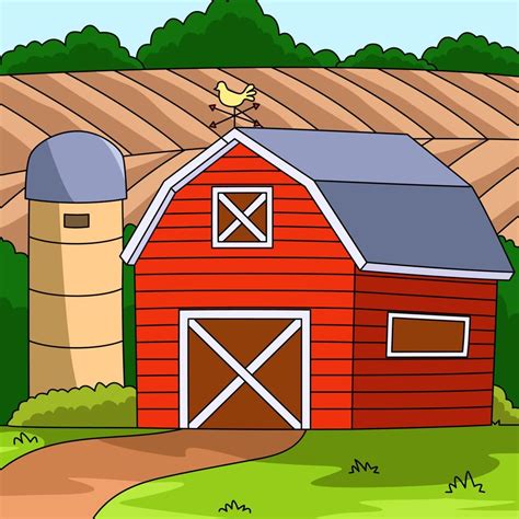 Farmhouse Colored Cartoon Farm Illustration 7528209 Vector Art At Vecteezy