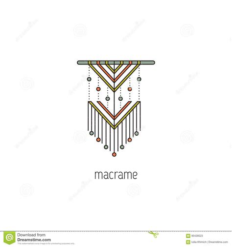 Macrame Line Icon Stock Vector Illustration Of Hand 95428523