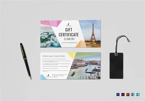 You can print up to 2 per page or just one. Travel Gift Certificate Design Template in PSD, Word ...