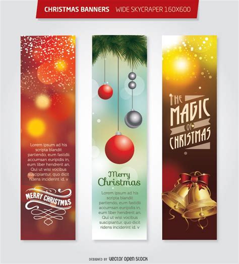 Banners De Natal 160x600 Wide Skycraper Baixar Vector