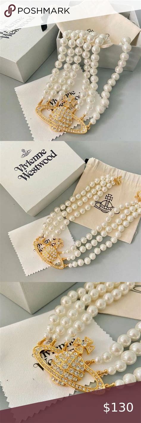 Vivienne Westwood Triple Pearl Necklace Golden Pearl Necklace Necklace Pearls