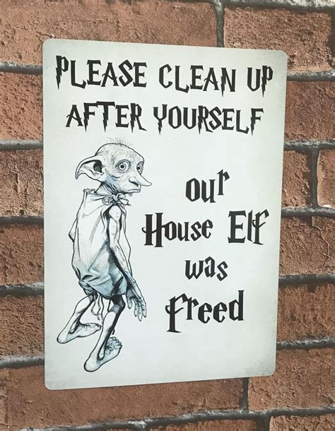 Harry Potter Sign Please Clean Up After Yourself Our House Elf Etsy