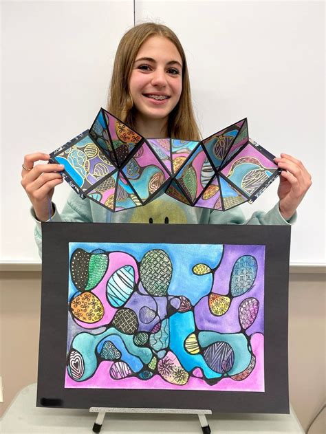 Neurographic Artembellished Middle School Art Projects School Art