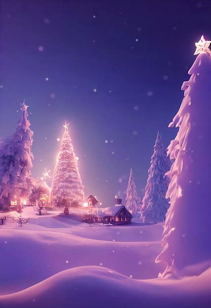 Premium Photo Christmas Landscape Wallpaper Beautiful Winter Scenery