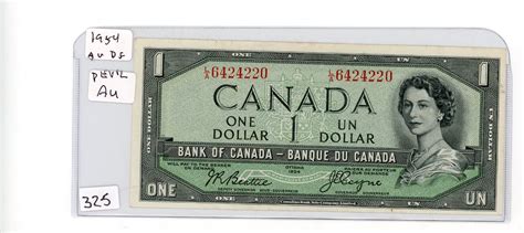 One Dollar Bill Canada 1954 Devils Head Schmalz Auctions