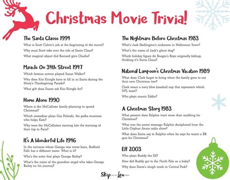 Christmas Movie Trivia Game Skip To My Lou