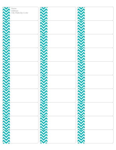Free address label templates & examples. Download your FREE Turquoise Chevron Address Labels ...
