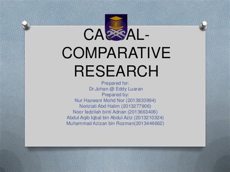 Advantages of causal research (explanatory research). Causal comparative research