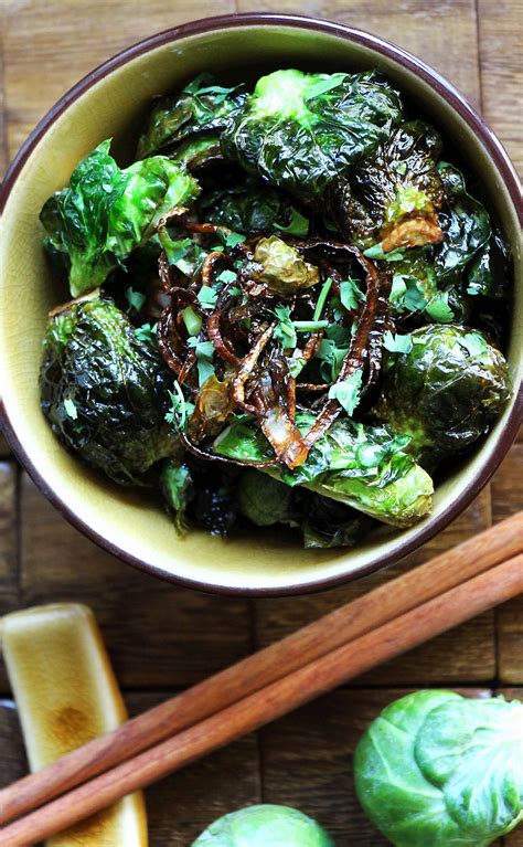 Once the oil begins to shimmer, add the brussels sprouts and cook, stirring occasionally, until crisp and lightly caramelized, 3 to 4 minutes. Fried Brussels Sprouts - Hilah Cooking