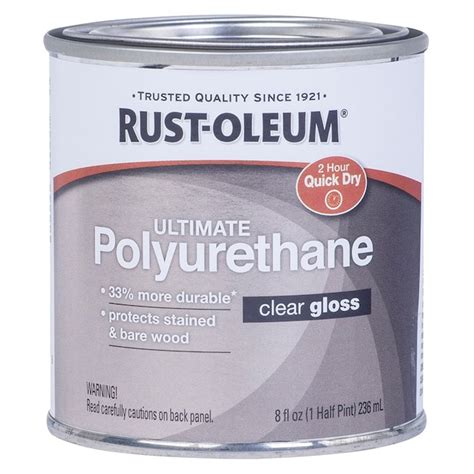 Rust Oleum Ultimate 8 Fl Oz Gloss Water Based Polyurethane At
