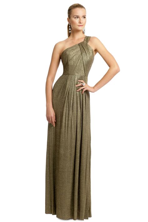 Gold Metallica Pleat Gown By Milly For 90 125 Rent The Runway