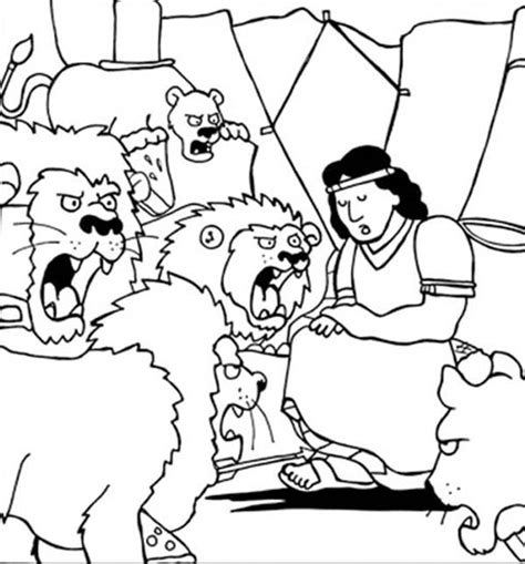 Daniel And The Lions Den Coloring Pages Free At Free