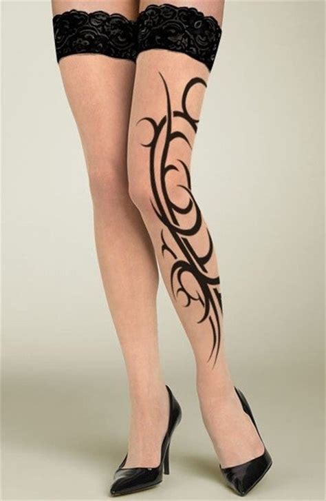 tattoo stockings tatouage mode tatouages jambes