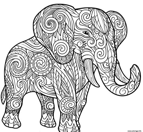 Coloriage Elephant Pour Adulte Animaux Dessin Elephant à Imprimer