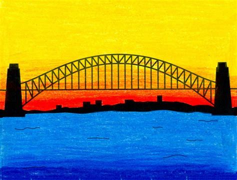 Easy How To Draw A Bridge Tutorial And Bridge Coloring Page Bridge