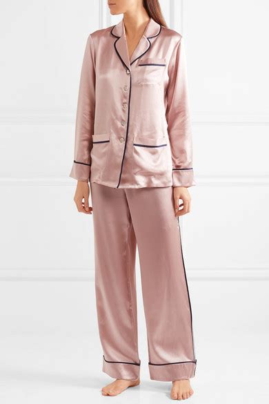 Olivia Von Halle Coco Silk Satin Pajama Set Net A Portercom
