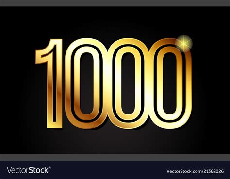 Gold Number 1000 Logo Icon Design Royalty Free Vector Image