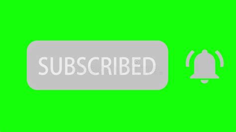 Subscribe Button And Bell Notification On Green Screen Chroma Key