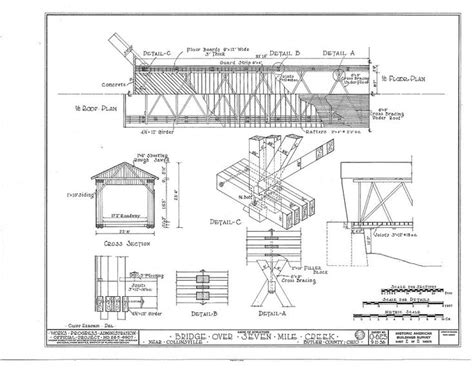 Measured Drawings 3 Covered Bridges Roof Plan Bridge Design