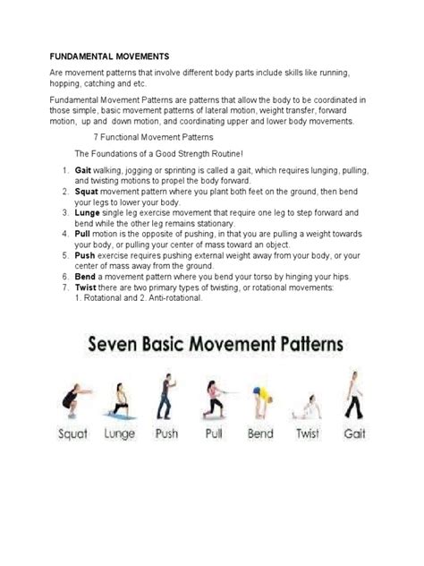 Revised Week 2 Lesson On Fundamental Movement Pattern Pdf