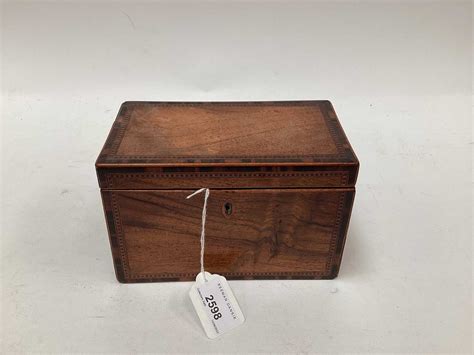 Lot 2403 Victorian Walnut Tea Caddy With Banded