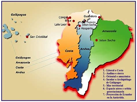Regiones Del Ecuador GEOGRAFIA E HISTORIA DEL ECUADOR REGIONES